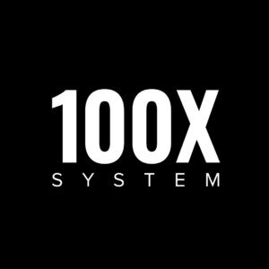 100X logo on black